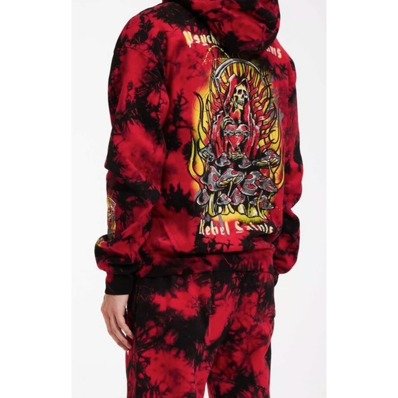 Rebel Saint by Affliction Men's Hoodie Reaper Heavyweight Premium Quality Hood - Picture 10 of 12